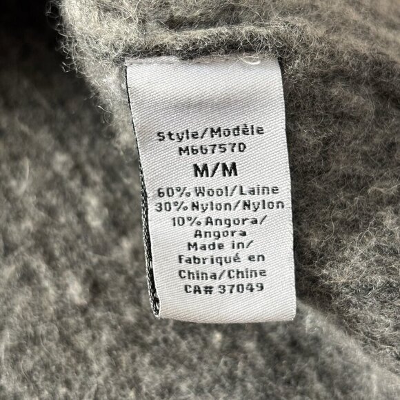 VTG Wool Sweater Womens M Grey Angora Cardigan Full Zip Nordic Fair Isle READ - Picture 8 of 12